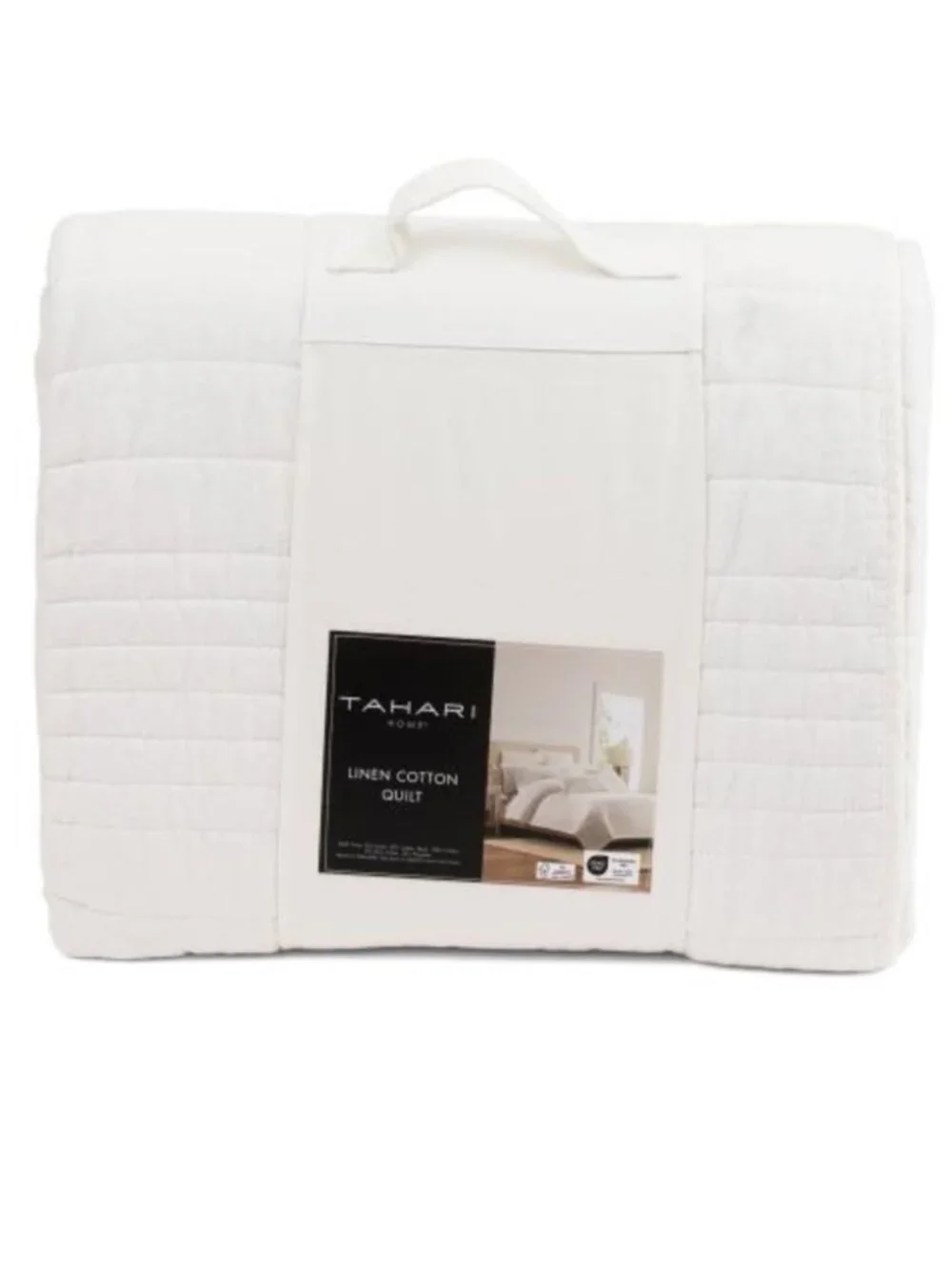 Tahari White Linen Cotton Quilt